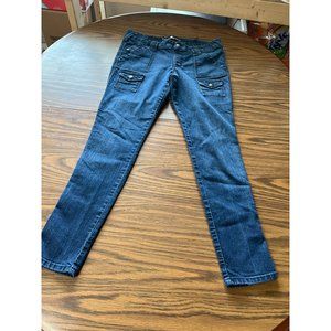 Source of Wisdom woman’s pull on button front straight leg jean size 0